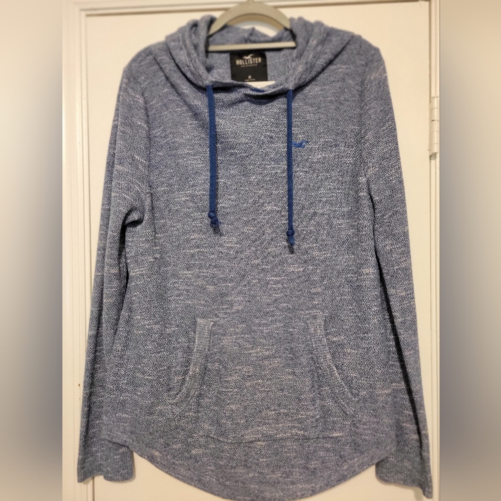 Hollister Blue V-Neck Sweater Lightweight Knit